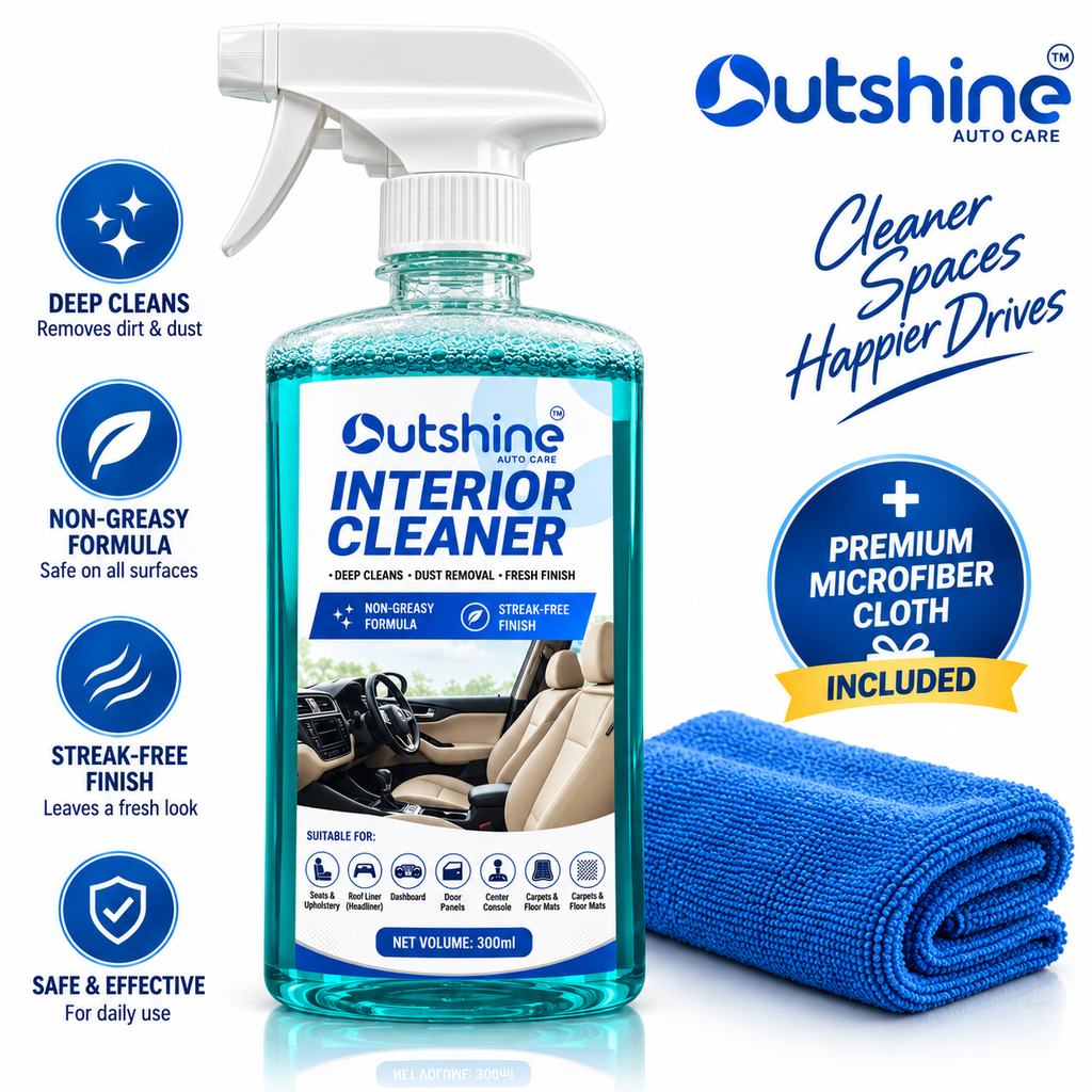 Outshine Interior & Upholstery Cleaner with microfiber cloth – 250ml