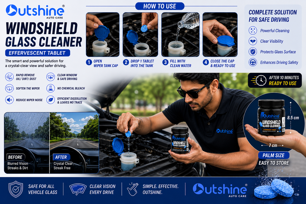 Outshine Windshield Glass Cleaning Tablet (24Pcs)
